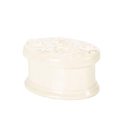 DEMDACO Rosary Classic White 3 x 2 Glossy Porcelain Decorative Trinket Box Set