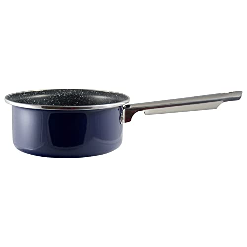 San Ignacio - Cazo 16Cm Con Revestimiento Interior De Mármol Y Exterior De Esmalte Oceania Con Mango De Acero Inoxidable En Oferta San Ignacio 16Cm Cazo 16 Cm Colección Oceania Mango De Acero Inoxidable, Azul, Negro