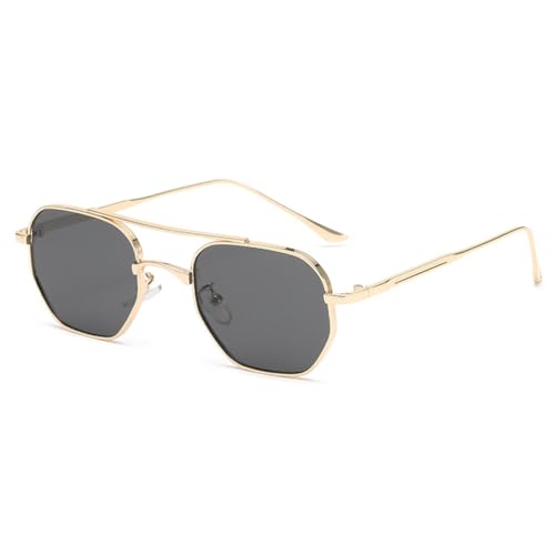 Lunettes de soleil en métal LVTFCO finitions de qualité supérieure style rétro noir or