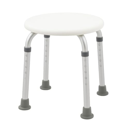 Mobiclinic®, Taburete baño, Conteras Antideslizantes, Asiento Confortable, Banqueta de Ducha, hasta 100 kg, Ligera y Resistente, Aluminio (Cloruro de polivinilo (PVC))