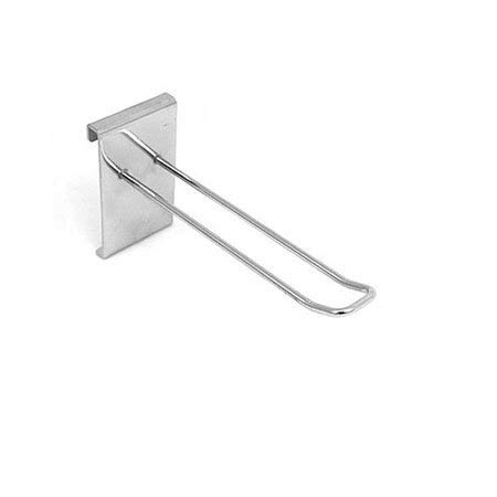 CompleteShopfittings 20cm, 200mm, 8", 8 INCHES GRIDWALL MESH Chrome Euro Hook ARMS for Retail, Double Prong Hooks Arm Retail Shop Display Pack of 1