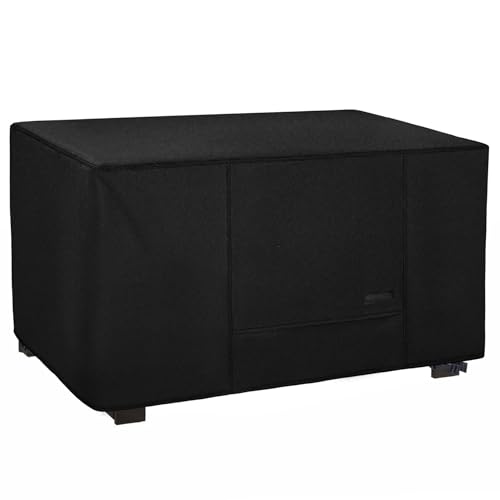NettyPro Fade Resistant Fire Pit Table Cover Rectangular Waterproof Heavy Duty Outdoor Patio Firepit Cover for Gas Propane Fire Pit Table Rectangle, 52 x 34 x 24 Inch, Black