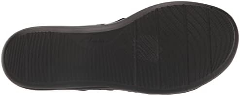Clarks mens Laurieann Style Flat Sandal, Black Leather, 8.5 Wide US | Image 3