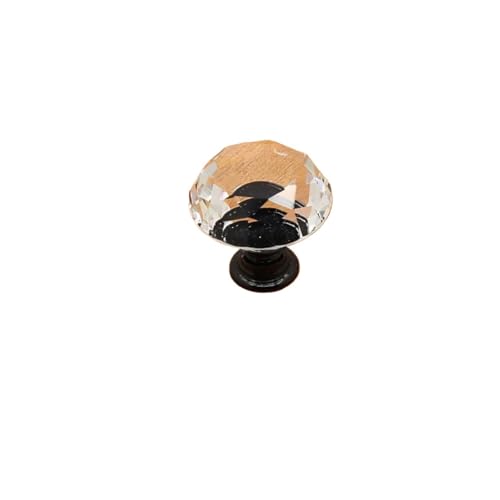 BSZCXBVMP Pomos de cristal para cajones, Perillas de cajón cristal Forma diamante 30 mm Redondo Orificio único Aleación zinc 6 piezas