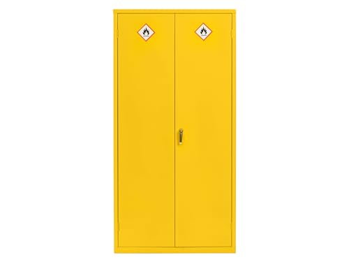 The Workplace Depot Hazardous Cabinet Dangerous Substance COSHH Storage Unit (Yellow 1830(H) x 918(W) x 470(D) mm)