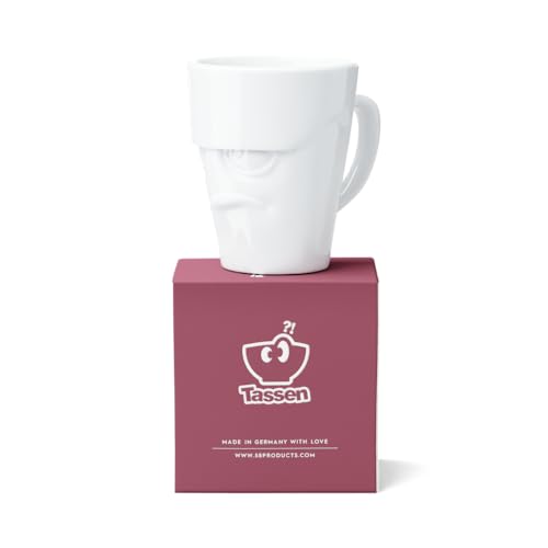 Taza de porcelana con asa 350 ml blanca miniatura 3