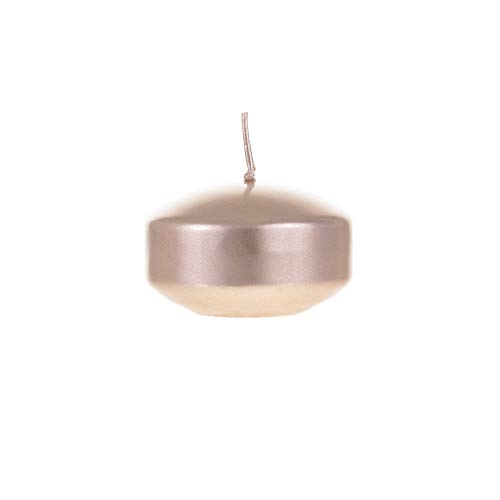 Mega Candles 12 pcs Unscented Rose Gold Floating Disc Candle, Hand Poured Paraffin Wax Candles 2 Inch Diameter, Home Décor, Wedding Receptions, Baby Showers, Birthdays, Celebrations & Party Favors