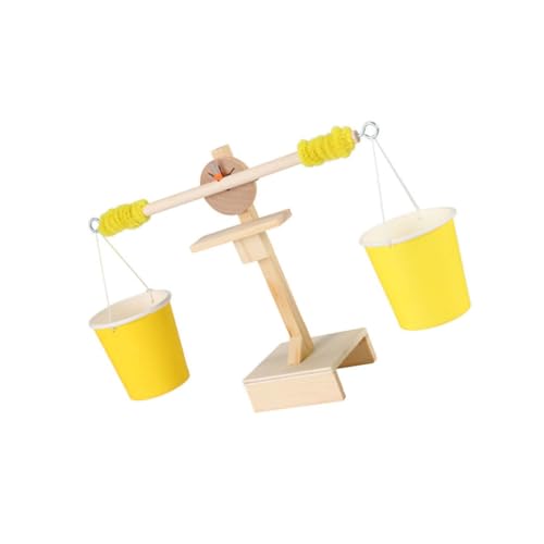 Toyvian Holz Balance Spiel Waage Lernspielzeug für Junge Mädchen Gewichtswaage Holzwaage DIY Montage Junge Mädchen Hand-Augen-koordination Naturwissenschaften Technik