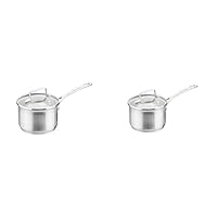 Scanpan SP71231800 Impact Saucepan, 18cm/2.5 Litre Capacity, Silver and Scanpan Impact Saucepan, 14 cm/1.2 Litre Silver