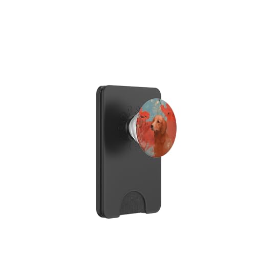 Golden Retriever - Diseño artístico de Amapola Japonesa PopSockets PopWallet para MagSafe