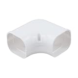 Juego de cubierta de línea de PVC para aire acondicionado central dividido con tapa de pared, codo plano de 90°, tapa de extremo de acoplamiento, color blanco, sistema de protección fácil de instalar