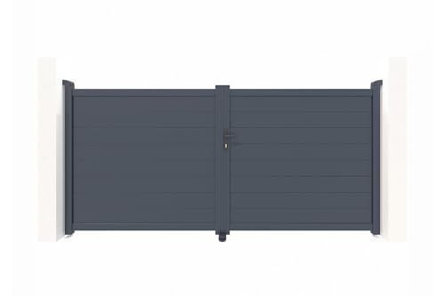 Casanoov Doppelflügeltor aus Aluminium 3m EIGER H.140cm grau