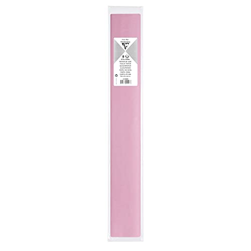 Clairefontaine 95460C - Packung mit 8 Bogen Seidenpapier, 18g, 50x75cm, ideal für Bastelaktivitäten und DIY, Hellrosa, 1 Stück