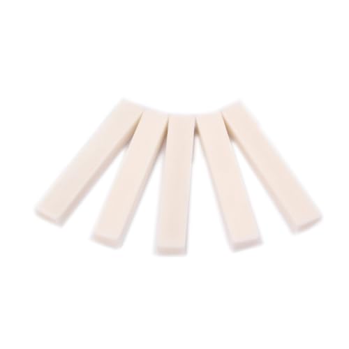 HANABASS 5Pcs Vintage Bone Guitar Saddle Polished Durable Acoustic Replacement for Guitar and Bass Lightweight and Easy to Use