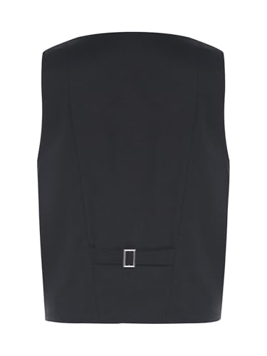 JEYPINMI Boys Suit Vest Classic Fit V-Neck 4-Button Black Waistcoat for Wedding Prom2