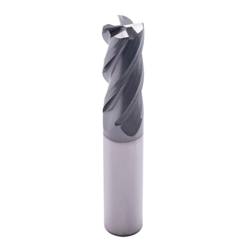 Image of 1 /2 inch 4 Flute Solid Carbide End Mill - .030 inch Corner Radius, AlTiN Coated | 35 Helix, 1 /2 inch Cutting Dia, 1 /2 inch Shank Dia, 1-1 /4 inch LOC, 3 inch OAL for Milling Alloy Steel, Cast Iron, Copper