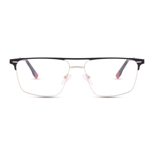 Image of TEEN & 20 Rectangle Blue Cut Computer Glasses for Men | Anti-Glare Zero Power Eyeglasses Frame for Eye Protection & Digital Screen Use - TN9004