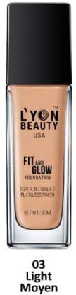 Lyon Beauty FIT AND GLOW FOUNDATION With Pump (03 Light Moyen, 30 ml)