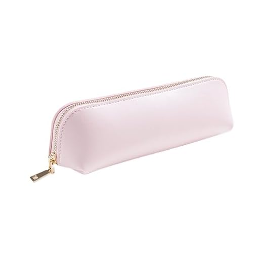 KRYMSON Estuche de Piel Gouache Fino para Lápices, Largo y Moderno para Mujer - Agua Rosa