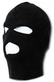 Black Knit 3 Three Hole Balaclava Winter Face Ski Mask