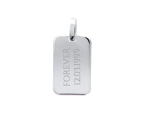 Pendentif en argent gravure incluse idée cadeau rectangle - 2