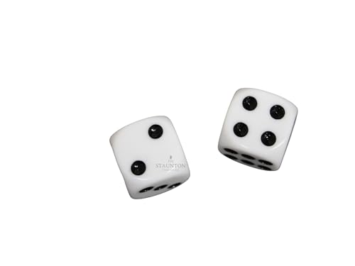 Image of Premium White Gaming Dice, 14mm D6 Opaque Dice with White Dots for Tabletop Games,