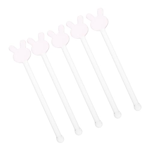 Cabilock 1set Reusable Glass Cocktail Stir Sticks Transparent Drink Stirrer for Events Adorable Design for Easy Grasping Even Mixing Supplies 5pcs