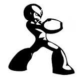 Megaman Video Game Rockman FIRE Pose Vinyl Stickers Symbol 5.5" Decorative DIE Cut Decal for Cars Tablets LAPTOPS Skateboard - Black.
