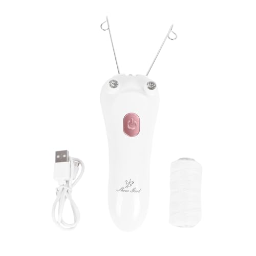 PACKOVE USB Rechargeable Electric Facial Hair Remover for Women Rose Gold Epilator with Gentle Threading Technology Painless Face and Lip Hair Removal Tool for Smooth Skin