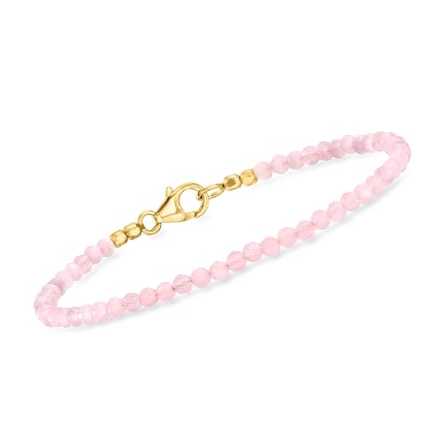 Ross-Simons Red and Pink Bead Bracelets in 18kt Gold Over Sterling