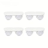 4pcs, Mini Caster Pulley, Self-Adhesive, Universal Silent, Storage Box (White-4pc)