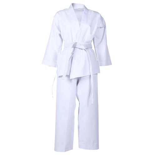 LRXIYODE Uniforme de Karate Reutilizable para Adultos Traje de Entrenamiento Transpirable y Cómodo con Cinturón de Cintura Ropa Deportiva para Karate y Taekwondo Conjunto Profesional para