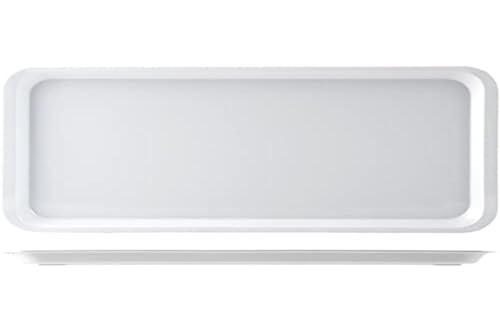 H&H Vassoio Con Bordo In Melamina Cm40X20X2 Bianco
