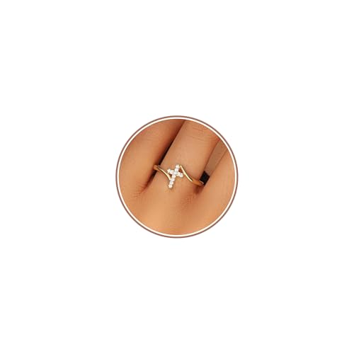 Punhem Gold Cross Statement Rings for Women 14K Gold Silver Tone Non Tarnish Cute Band High Polished Smooth Comfort Fit Size 5-10
