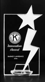 Personalized, Customizable Value LINE Acrylic Lightning Bolt Star Trophy | 6, 7, or 8 Inches Tall | Free Engraving