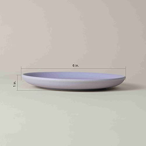 Image of Soft Serve Ceramic Stoneware Clay Matte Finish Dinner Plate, Set of 2, Purple, Small