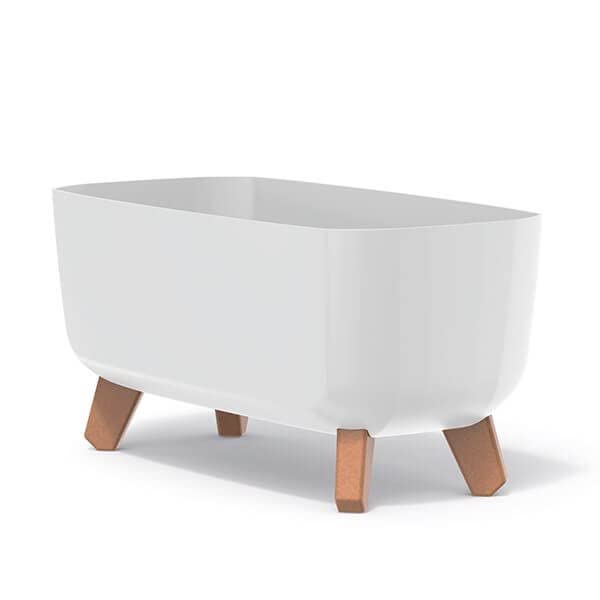 Gardening Naturally Indoor Plant Pot Zinnia Stylish and Durable Planter for Houseplants (Trough Pot 40cm x 20cm - White)