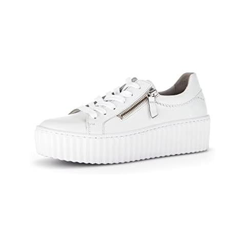 Gabor Women Trainers, Ladies Low-Tops,Removable Insole,Street Shoe,lace up Shoe,Sports Shoe,Platform Sole,Low Shoe,White (Weiss),42 EU / 8 UK Cover