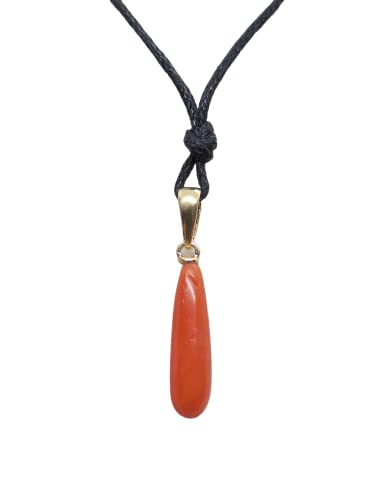 Pendentif en or jaune et corail rouge naturel, le bijou parfait pour sublimer vos soirées