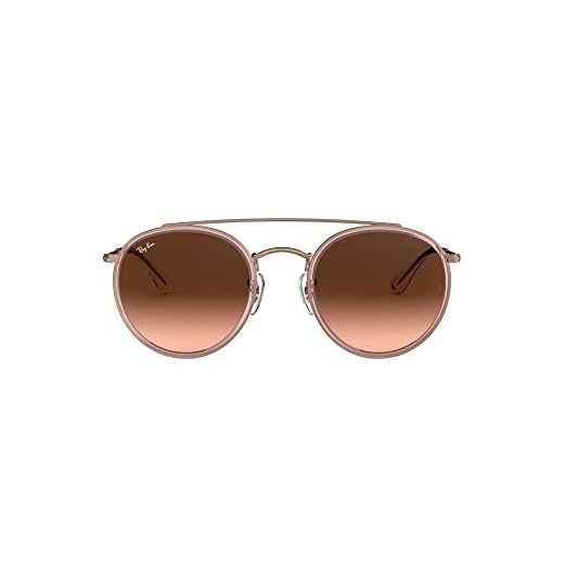 Ray-Ban 0RB3647N, Gafas de Sol Unisex Adulto, Rosa (Bronze Copper/Brown Gradient), 51