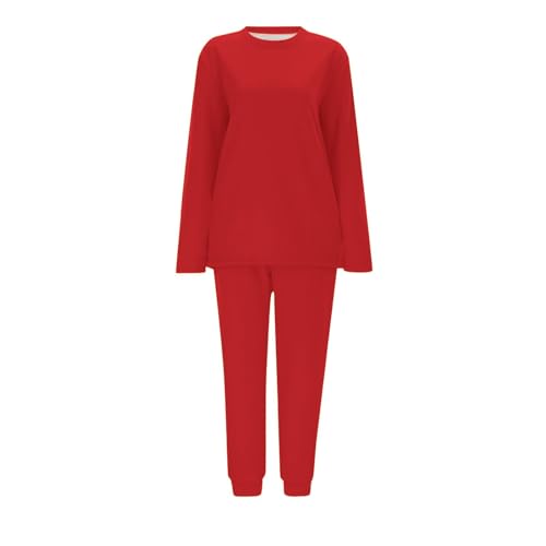 Ensemble pyjama doublé chaud avec sweat et pantalon ample d'hiver - 6