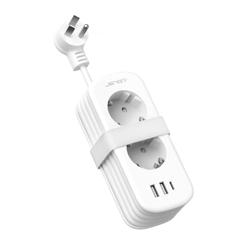 JSVER Adaptateur Prise USA,5 en 1 Adaptateur Voyage France vers USA avec Cable 2m Enroulable et 2 Prise,Type B pour Canada Américaine Mexique Thailande...