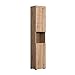 Produktbild trendteam smart living - Amanda - Hochschrank - Eiche - Badezimmerschrank mit 2 höhenverstellbaren Einlegeböden - (BxHxT) 37 x 190 x 31 cm - Türen Links und rechts montierbar - Kratzfest