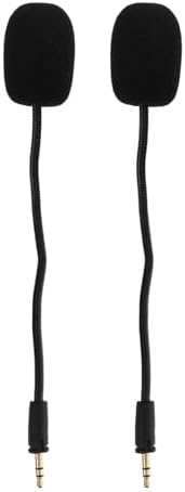 LABRIMP 2 adet Kablolu Oyun Kulaklığı Mikrofonu, Canlı Performans İçin Kablolu Kablosuz Oyun Kulaklığı Mikrofon Eklentisi 3,5 mm 8x1,4" - Görsel 1