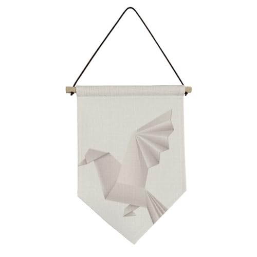 Origa Geometric Pigeon Pattern Canvas Flag Hanging Wall Art Decor Banner