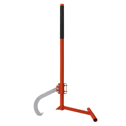 FEBTECH 48\" Timber Jack Log Lifter â€“ Carbon Steel Cant Hook Logging Tool with Rubber Grip & Adjustable Hook â€“ Log Jack, Peavey Logging Tool, Log Holder for Chainsaw Cutting, Firewood & Forestry Use