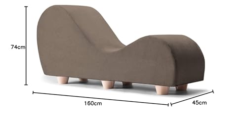 Image of Faux Leather Yoga Stretch Chair Couch - Play, Relax & More | Love Seat for Couples, Fun, & Flexibility! (Mocha)