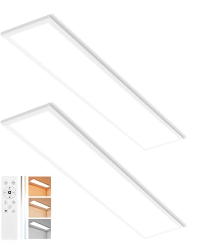 YindaLux LED Panel 120x30 cm, 40W Deckenlampe Dimmbar mit Fernbedienung, 4000LM Deckenleuchte 2700K-6500K, Nachtlicht, Speicherfunktion, LED Panel Deckenleuchte für Küche, Büro, Wohnzimmer, 2 Stück YindaLux LED Panel 120x30 cm, 40W Deckenlampe Dimmbar mit Fernbedienung, 4000LM Deckenleuchte 2700K-6500K, Nachtlicht, Speicherfunktion, LED Panel Deckenleuchte für Küche, Büro, Wohnzimmer, 2 Stück