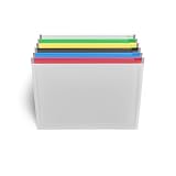 TRU RED Moisture‑Resistant Plastic Filing Envelopes, Letter Size, Zipper Closure, Durable Poly Construction – Assorted Colors, 15/Carton