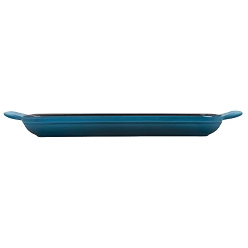 Le Creuset Enamaled Cast Iron Square Griddle, 9.5", Deep Teal